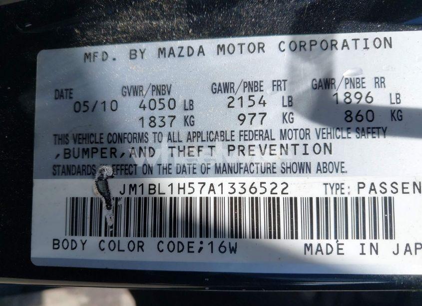 Photo 9 of 2010 Mazda Mazda3 S SPORT (VIN JM1BL1H57A1336522)
