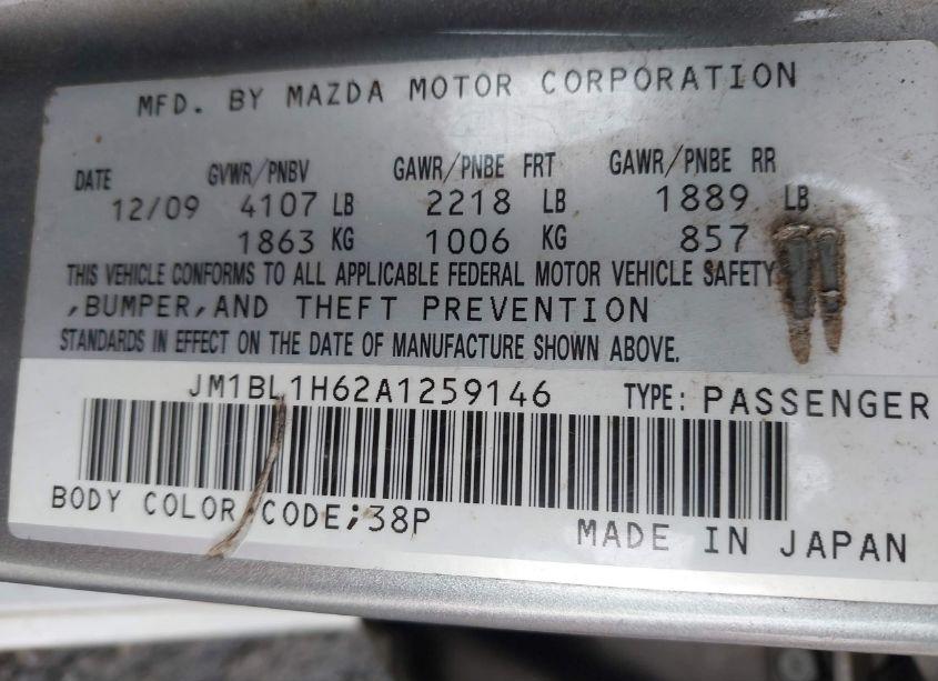 Photo 9 of 2010 Mazda Mazda3 (VIN JM1BL1H62A1259146)