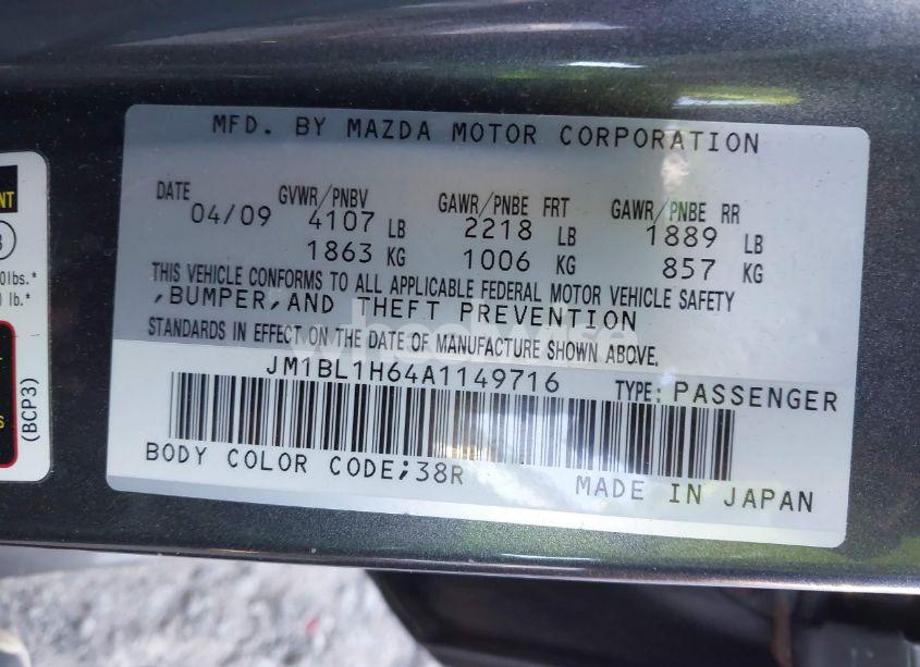 Photo 9 of 2010 Mazda Mazda3 S SPORT (VIN JM1BL1H64A1149716)