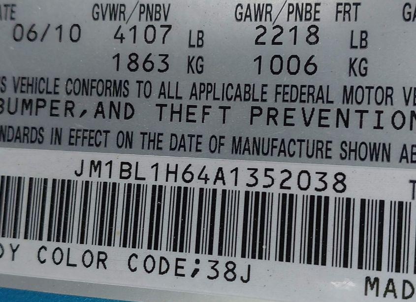 Photo 9 of 2010 Mazda Mazda3 S SPORT (VIN JM1BL1H64A1352038)