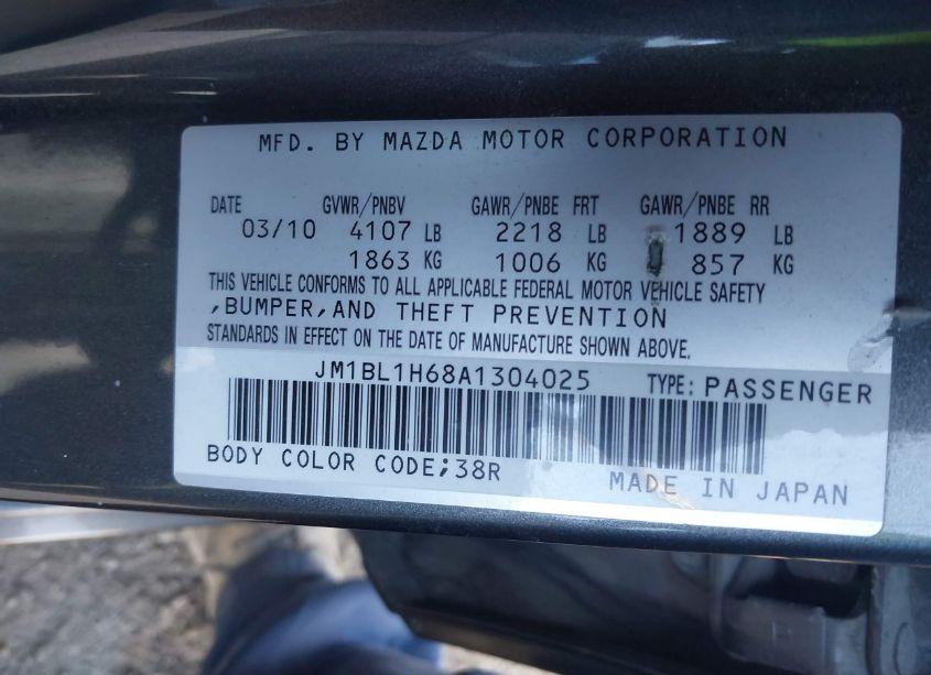 Photo 9 of 2010 Mazda Mazda3 S GRAND TOURING (VIN JM1BL1H68A1304025)