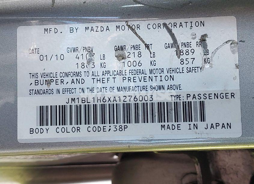 Photo 9 of 2010 Mazda Mazda3 S SPORT (VIN JM1BL1H6XA1276003)