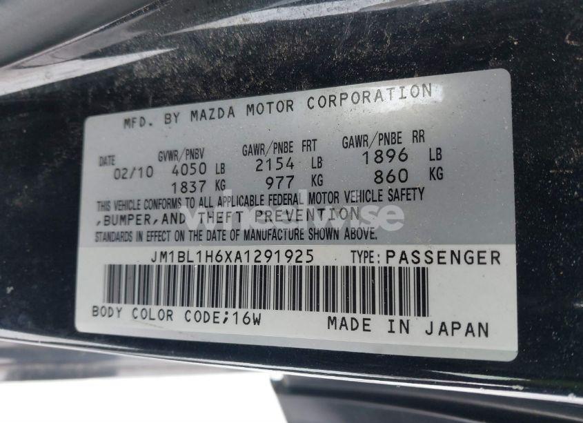 Photo 9 of 2010 Mazda Mazda3 S SPORT (VIN JM1BL1H6XA1291925)