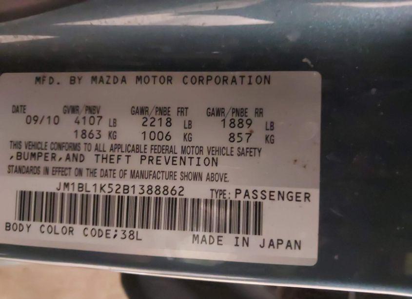 Photo 9 of 2011 Mazda Mazda3 S SPORT (VIN JM1BL1K52B1388862)