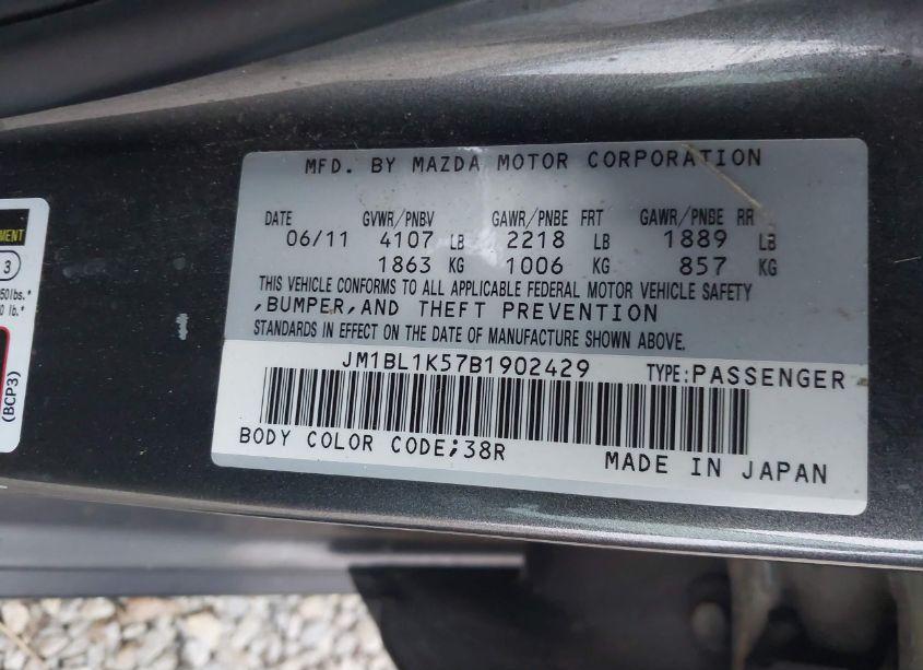 Photo 9 of 2011 Mazda Mazda3 S SPORT (VIN JM1BL1K57B1902429)