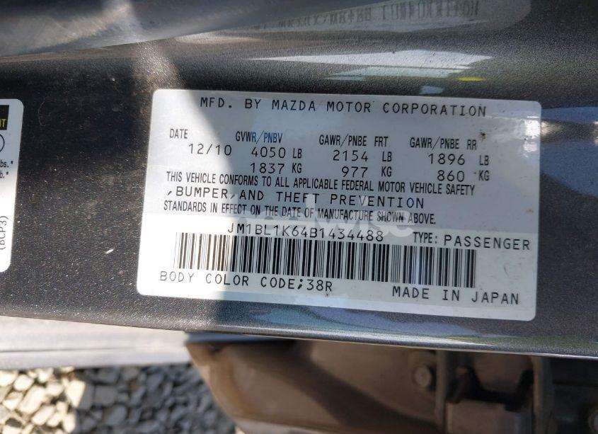 Photo 9 of 2011 Mazda Mazda3 S SPORT (VIN JM1BL1K64B1434488)