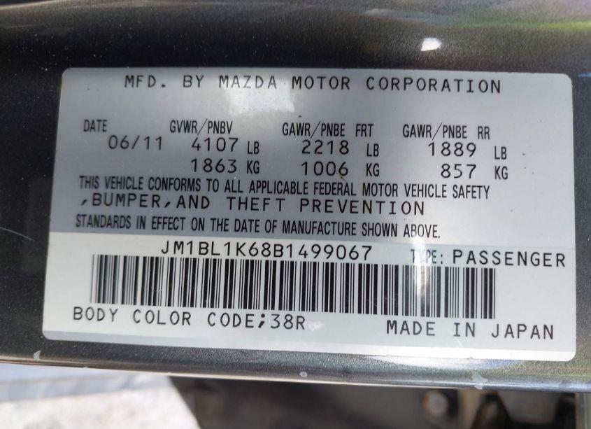 Photo 9 of 2011 Mazda Mazda3 S SPORT (VIN JM1BL1K68B1499067)