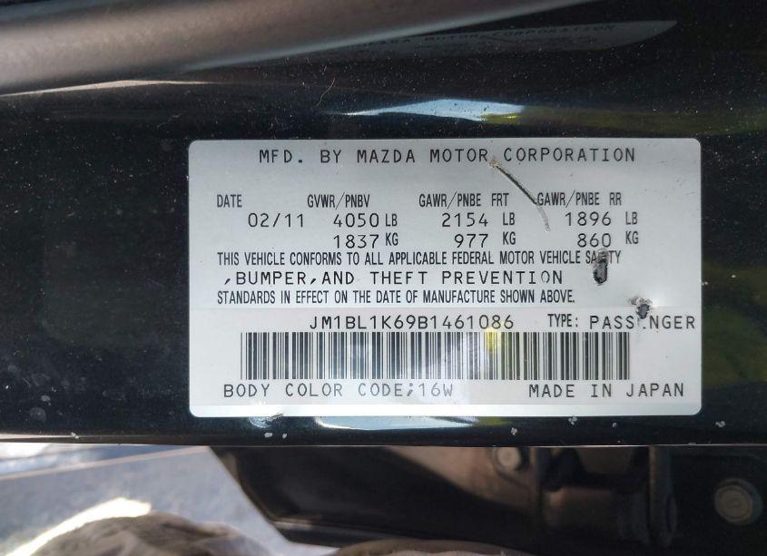 Photo 9 of 2011 Mazda Mazda3 S SPORT (VIN JM1BL1K69B1461086)