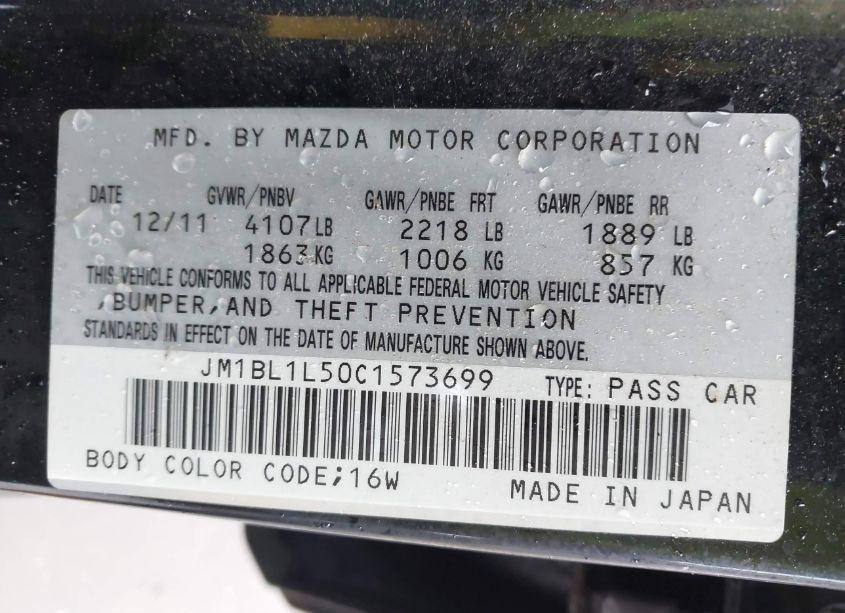 Photo 9 of 2012 Mazda Mazda3 S TOURING (VIN JM1BL1L50C1573699)