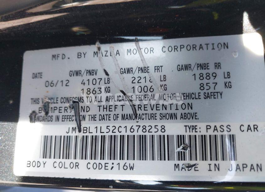 Photo 9 of 2012 Mazda Mazda3 S TOURING (VIN JM1BL1L52C1678258)