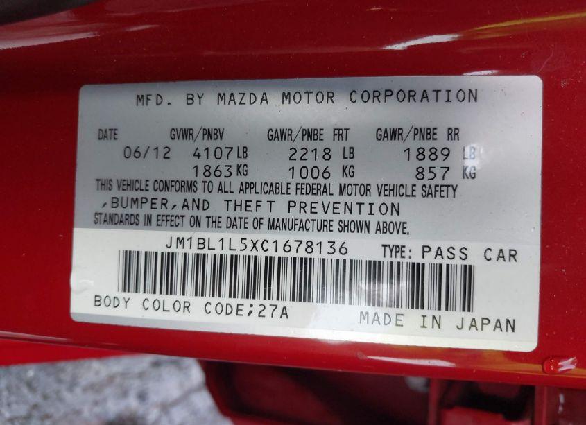 Photo 9 of 2012 Mazda Mazda3 S TOURING (VIN JM1BL1L5XC1678136)