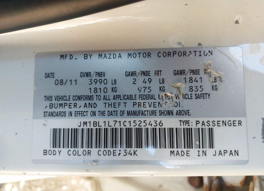 Photo 9 of 2012 Mazda Mazda3 I TOURING (VIN JM1BL1L71C1525436)