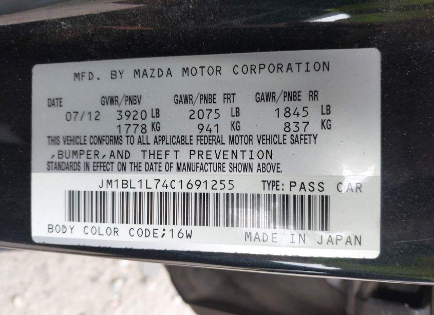 Photo 9 of 2012 Mazda Mazda3 I TOURING (VIN JM1BL1L74C1691255)