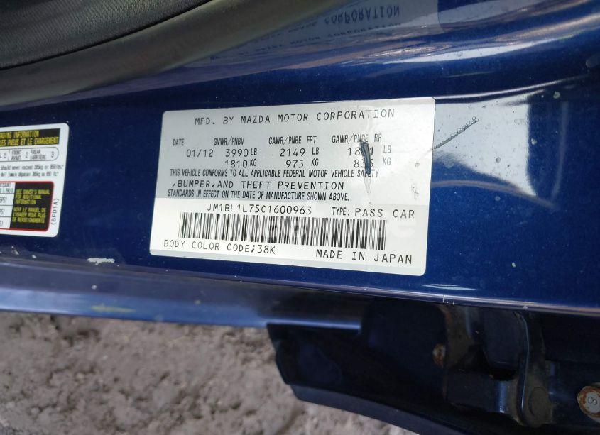 Photo 9 of 2012 Mazda Mazda3 I TOURING (VIN JM1BL1L75C1600963)