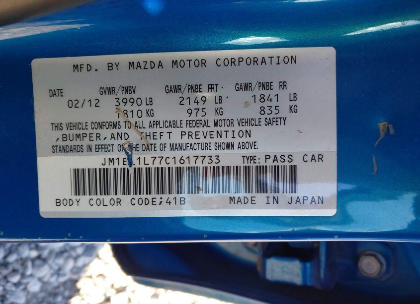 Photo 9 of 2012 Mazda Mazda3 I TOURING (VIN JM1BL1L77C1617733)