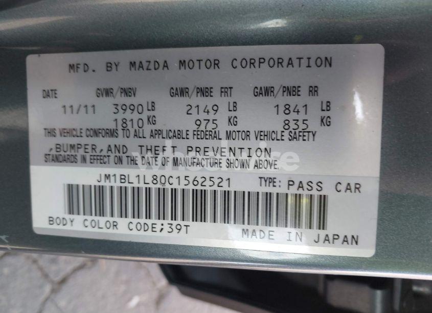 Photo 9 of 2012 Mazda Mazda3 I TOURING (VIN JM1BL1L80C1562521)