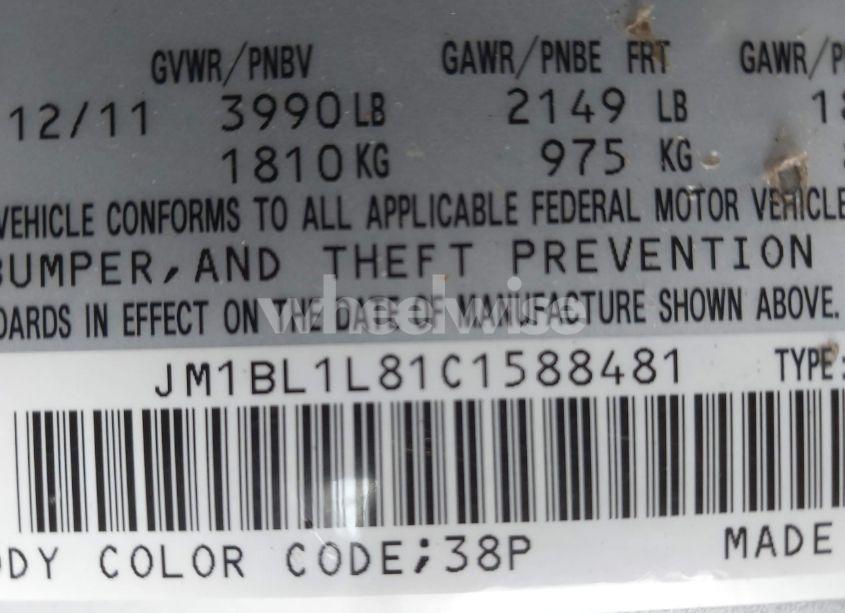 Photo 9 of 2012 Mazda Mazda3 I TOURING (VIN JM1BL1L81C1588481)