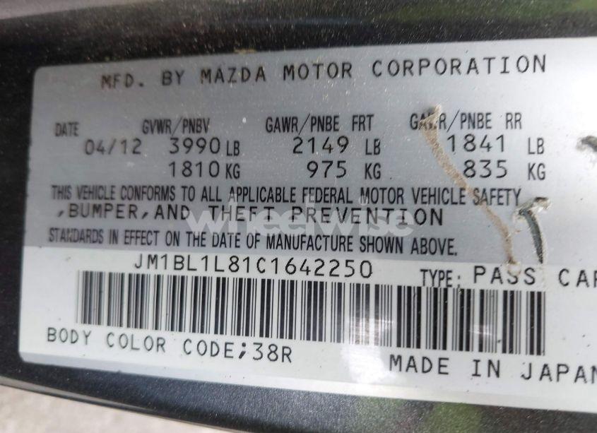 Photo 9 of 2012 Mazda Mazda3 I TOURING (VIN JM1BL1L81C1642250)