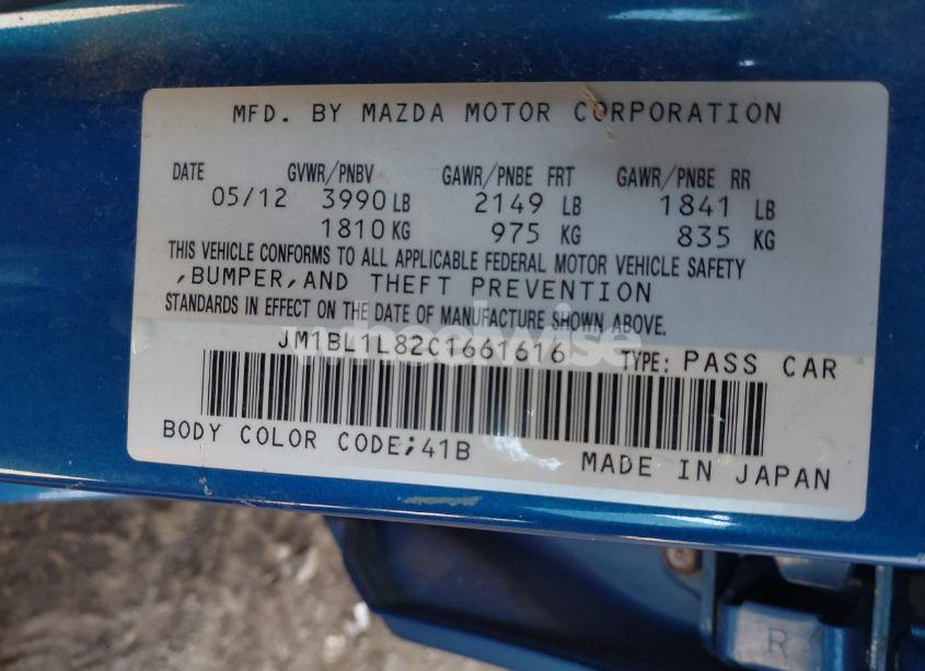 Photo 9 of 2012 Mazda Mazda3 (VIN JM1BL1L82C1661616)