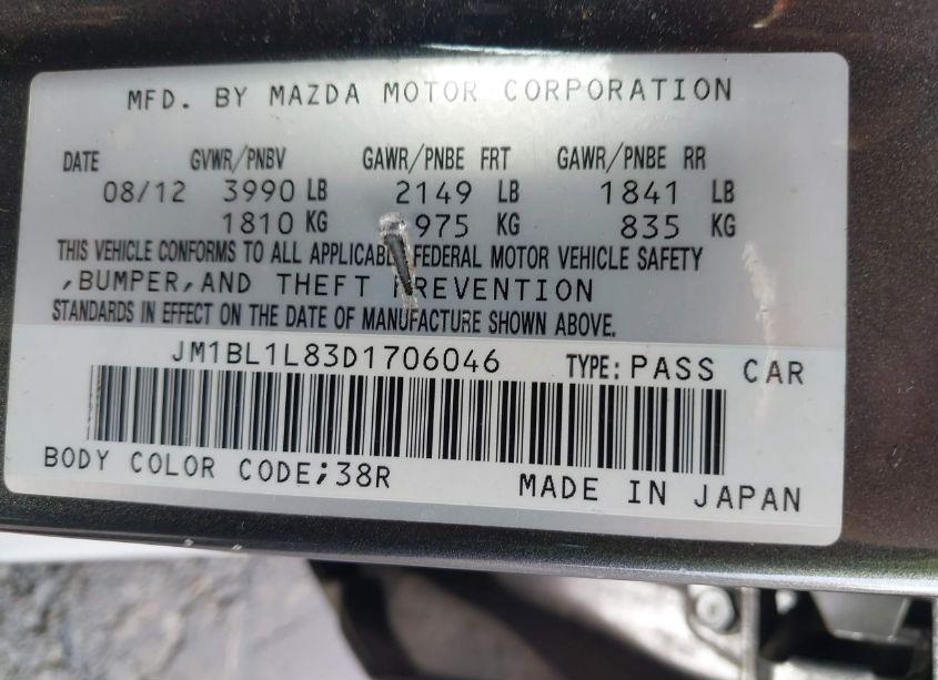 Photo 9 of 2013 Mazda Mazda3 I TOURING (VIN JM1BL1L83D1706046)