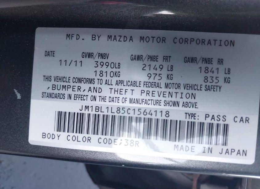 Photo 9 of 2012 Mazda Mazda3 I TOURING (VIN JM1BL1L85C1564118)