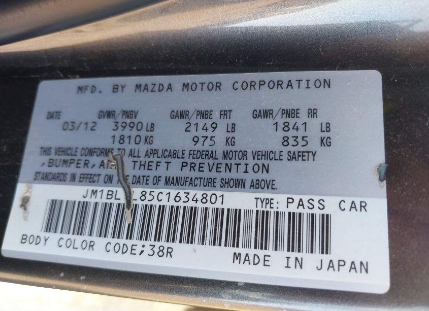 Photo 9 of 2012 Mazda Mazda3 I TOURING (VIN JM1BL1L85C1634801)