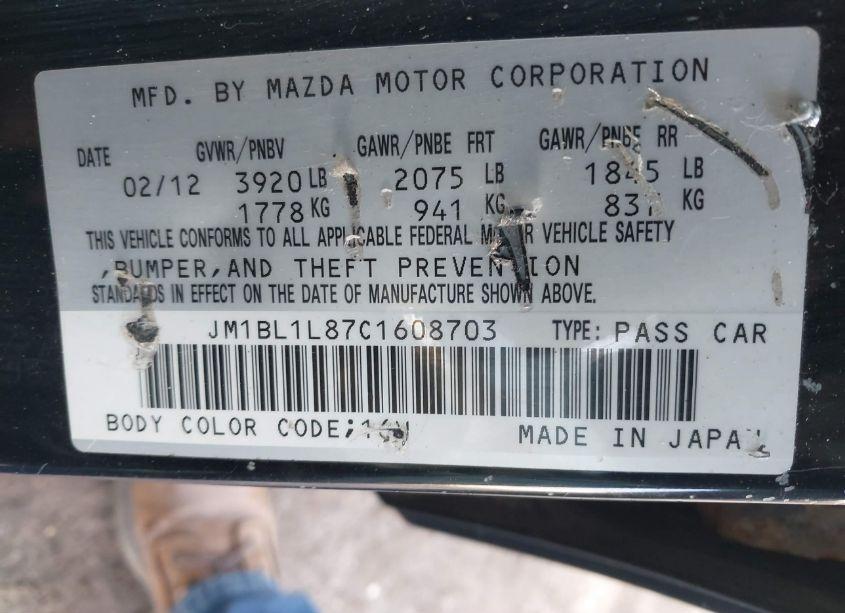 Photo 9 of 2012 Mazda Mazda3 I TOURING (VIN JM1BL1L87C1608703)