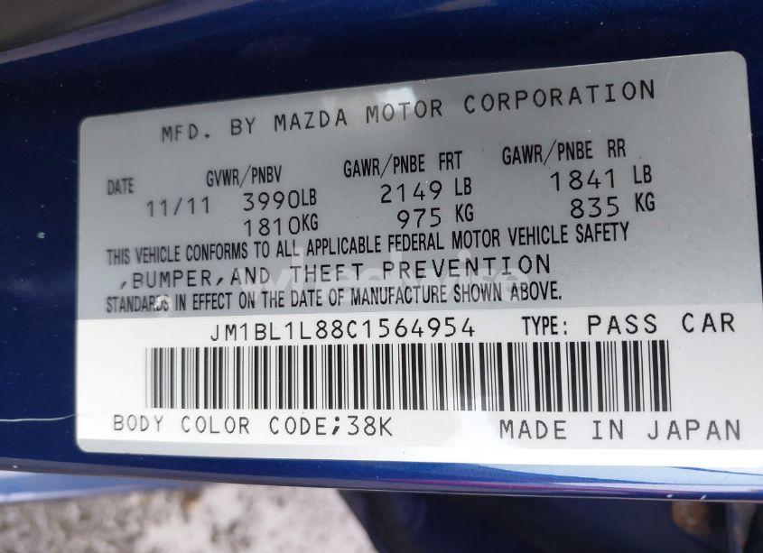 Photo 9 of 2012 Mazda Mazda3 I TOURING (VIN JM1BL1L88C1564954)