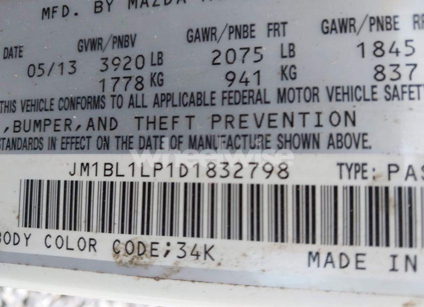 Photo 9 of 2013 Mazda Mazda3 I TOURING (VIN JM1BL1LP1D1832798)