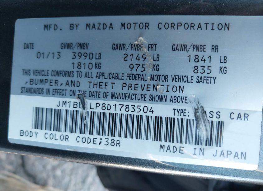 Photo 9 of 2013 Mazda Mazda3 I TOURING (VIN JM1BL1LP8D1783504)