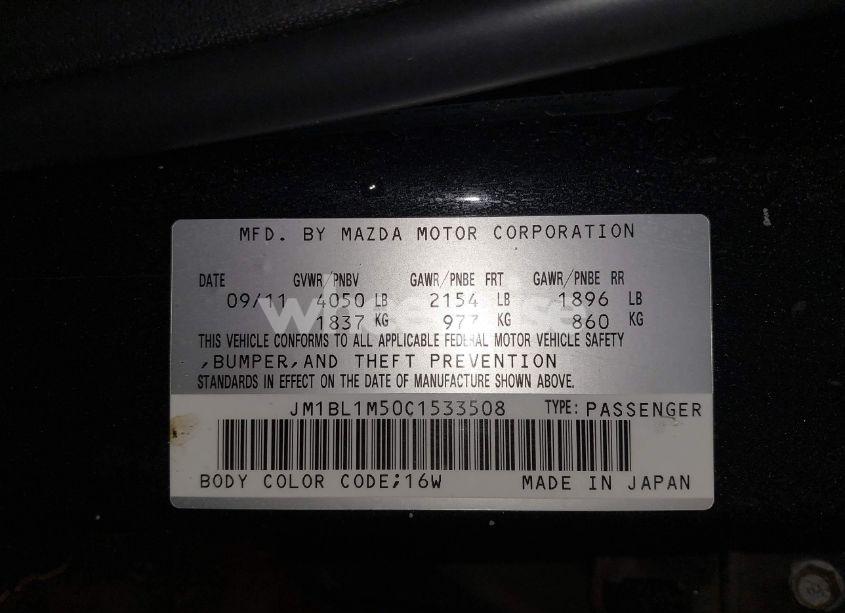 Photo 9 of 2012 Mazda Mazda3 S GRAND TOURING (VIN JM1BL1M50C1533508)