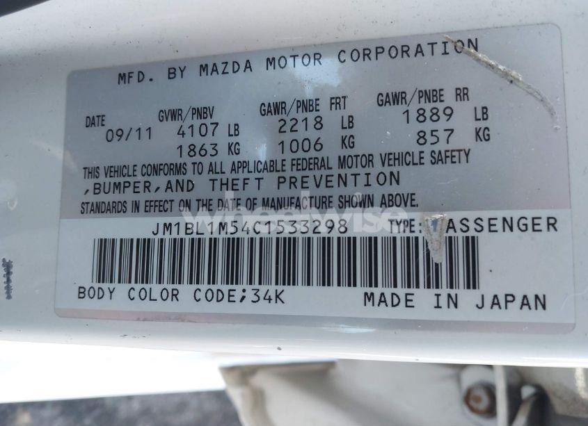 Photo 9 of 2012 Mazda Mazda3 S GRAND TOURING (VIN JM1BL1M54C1533298)