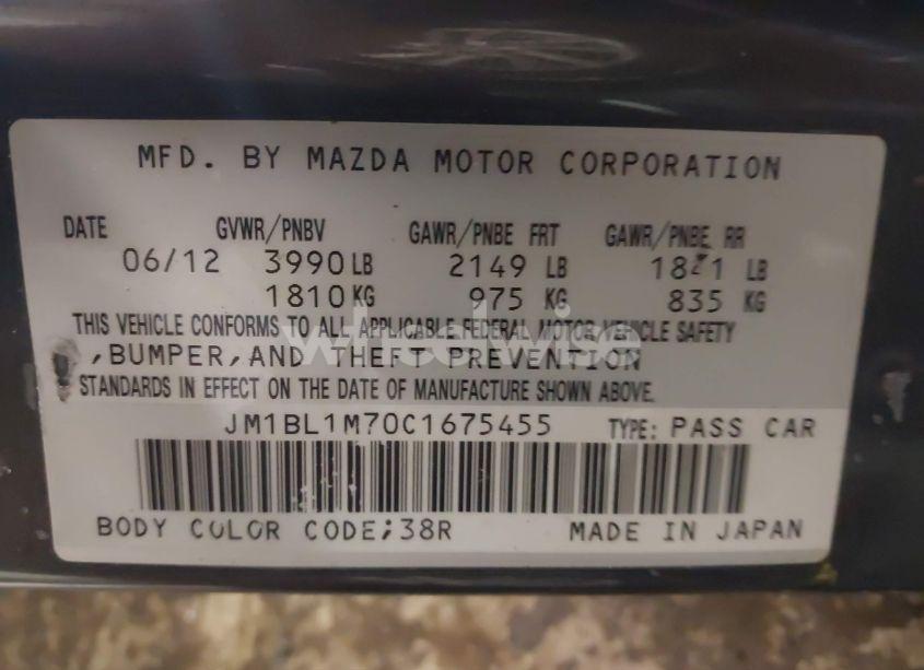 Photo 9 of 2012 Mazda Mazda3 I GRAND TOURING (VIN JM1BL1M70C1675455)