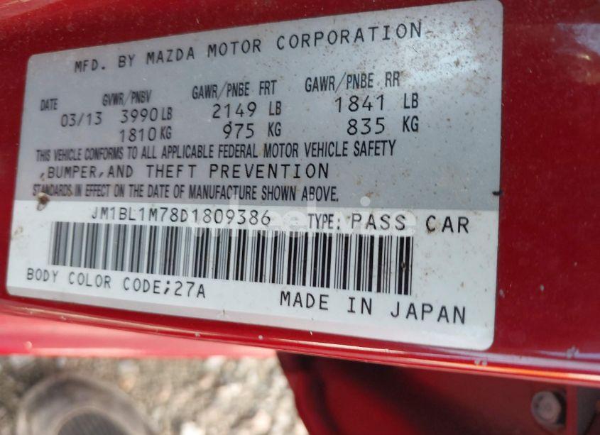 Photo 9 of 2013 Mazda Mazda3 I GRAND TOURING (VIN JM1BL1M78D1809386)