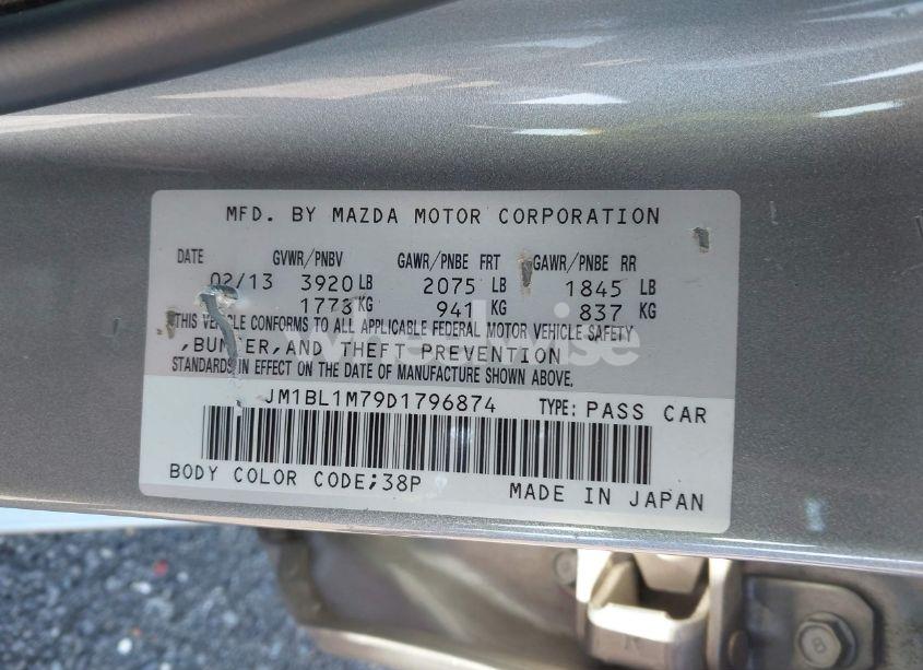 Photo 9 of 2013 Mazda Mazda3 I GRAND TOURING (VIN JM1BL1M79D1796874)
