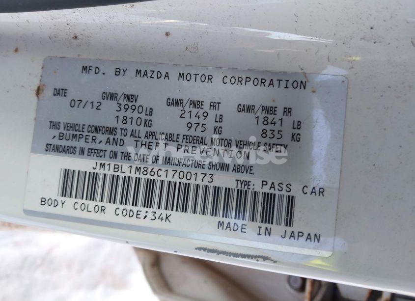 Photo 8 of 2012 Mazda Mazda3 I GRAND TOURING (VIN JM1BL1M86C1700173)