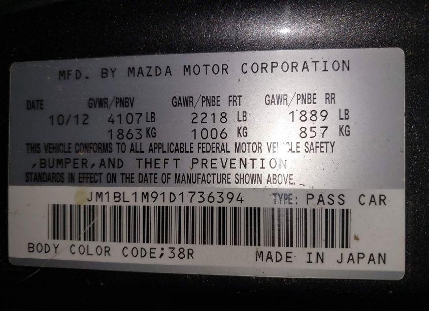 Photo 9 of 2013 Mazda Mazda3 S GRAND TOURING (VIN JM1BL1M91D1736394)