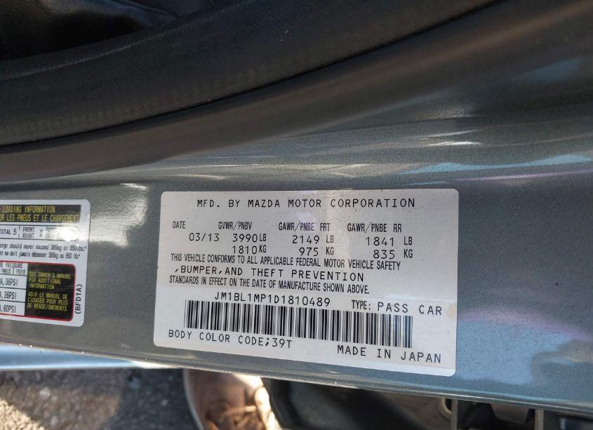 Photo 9 of 2013 Mazda Mazda3 I GRAND TOURING (VIN JM1BL1MP1D1810489)