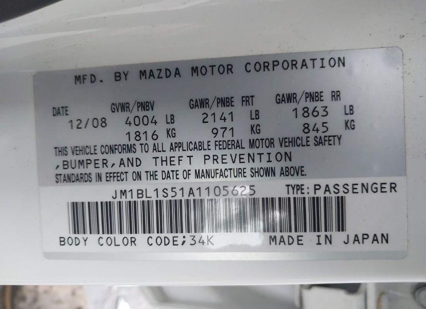 Photo 9 of 2010 Mazda Mazda3 S SPORT (VIN JM1BL1S51A1105625)