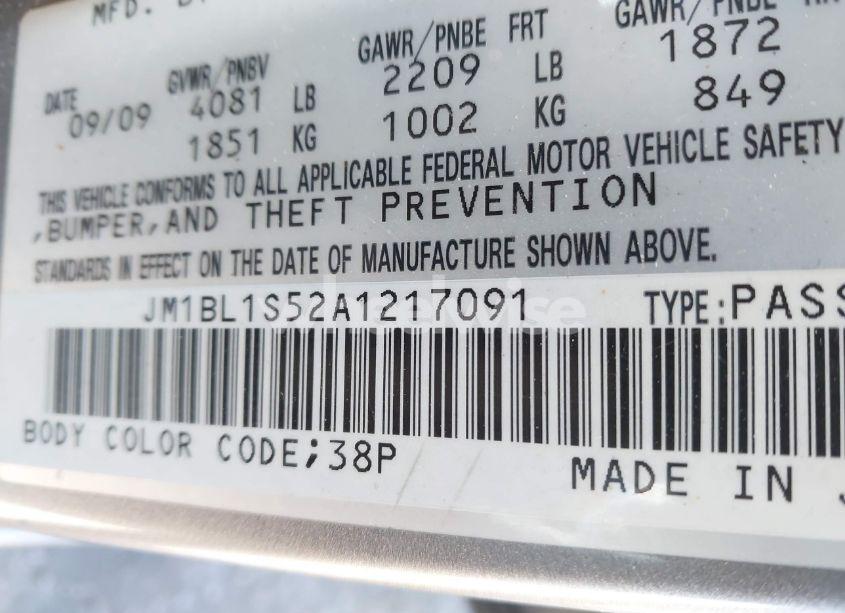 Photo 9 of 2010 Mazda Mazda3 S SPORT (VIN JM1BL1S52A1217091)