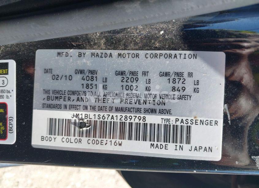 Photo 9 of 2010 Mazda Mazda3 S SPORT (VIN JM1BL1S67A1289798)