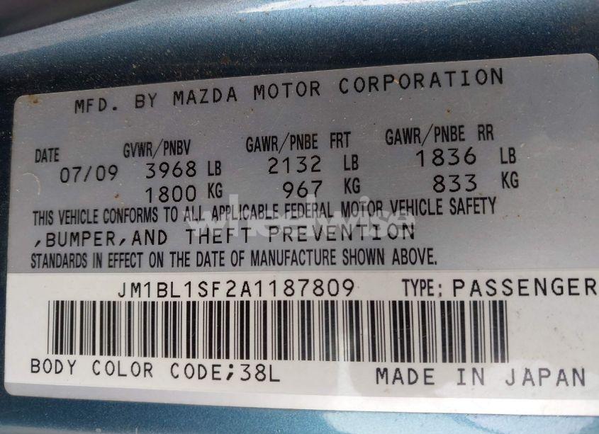 Photo 9 of 2010 Mazda Mazda3 I SPORT (VIN JM1BL1SF2A1187809)