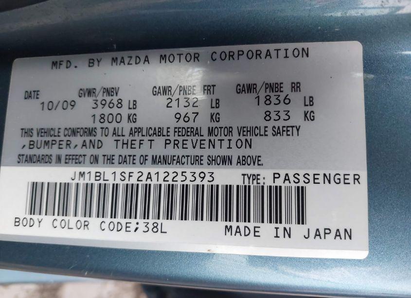 Photo 9 of 2010 Mazda Mazda3 I TOURING (VIN JM1BL1SF2A1225393)