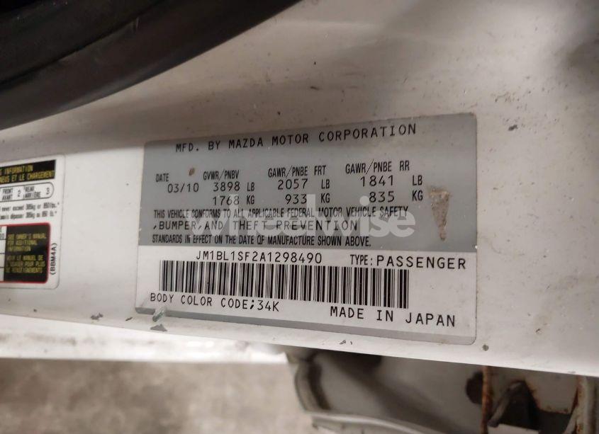 Photo 9 of 2010 Mazda Mazda3 I SPORT (VIN JM1BL1SF2A1298490)