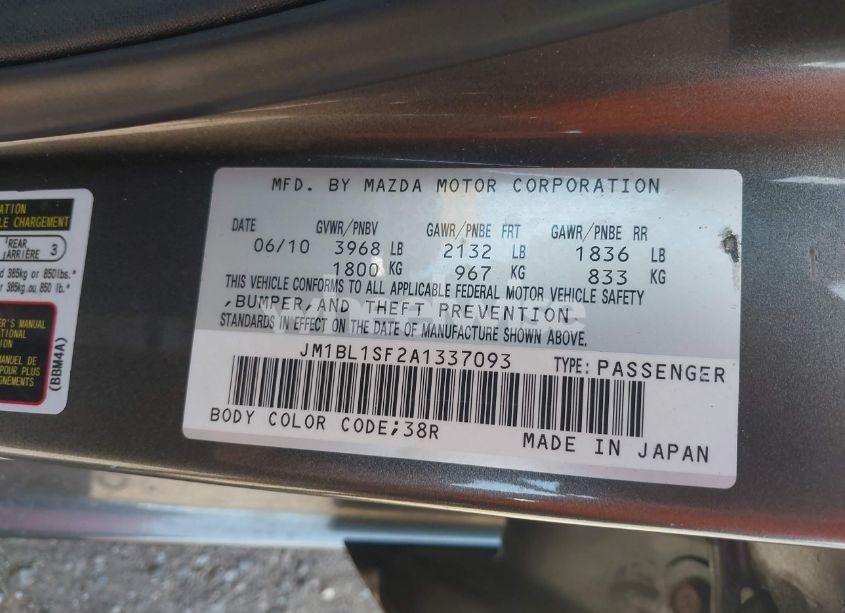 Photo 9 of 2010 Mazda Mazda3 I TOURING (VIN JM1BL1SF2A1337093)