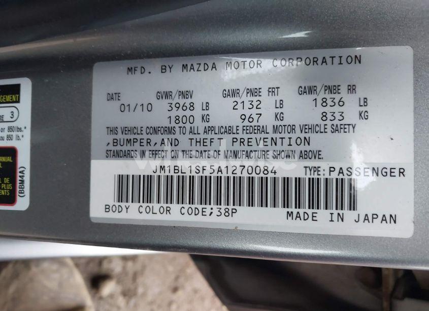 Photo 9 of 2010 Mazda Mazda3 I SPORT (VIN JM1BL1SF5A1270084)