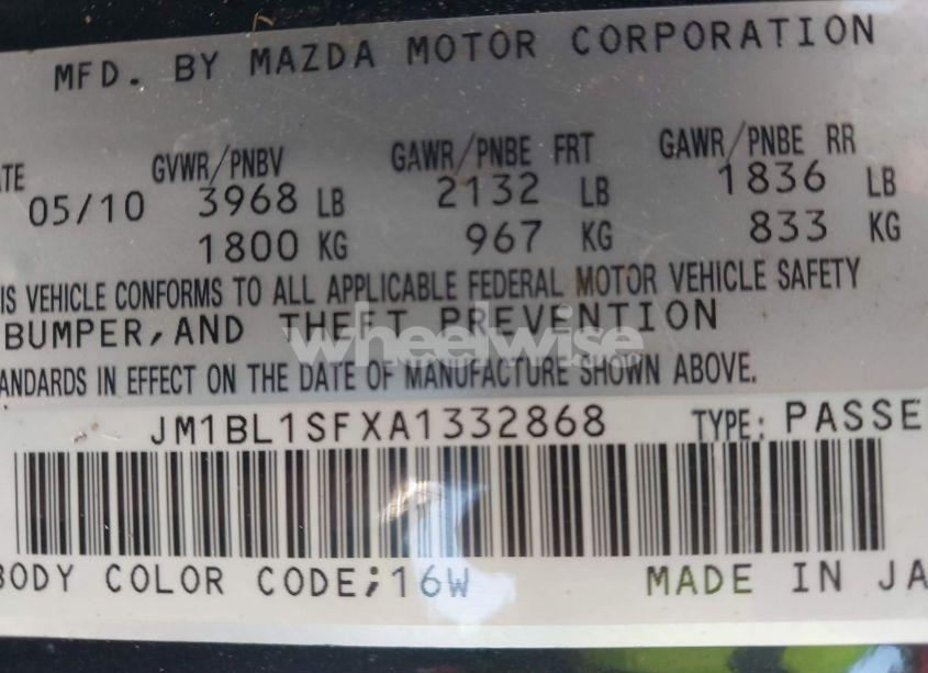 Photo 9 of 2010 Mazda Mazda3 I TOURING (VIN JM1BL1SFXA1332868)