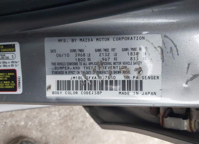 Photo 9 of 2010 Mazda Mazda3 I TOURING (VIN JM1BL1SFXA1337830)