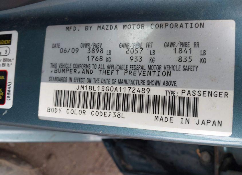 Photo 9 of 2010 Mazda Mazda3 I TOURING (VIN JM1BL1SG0A1172489)