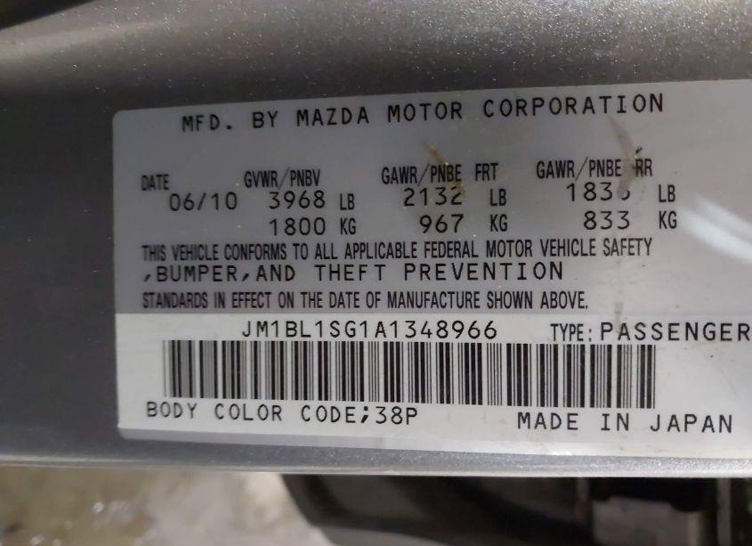 Photo 9 of 2010 Mazda Mazda3 I TOURING (VIN JM1BL1SG1A1348966)